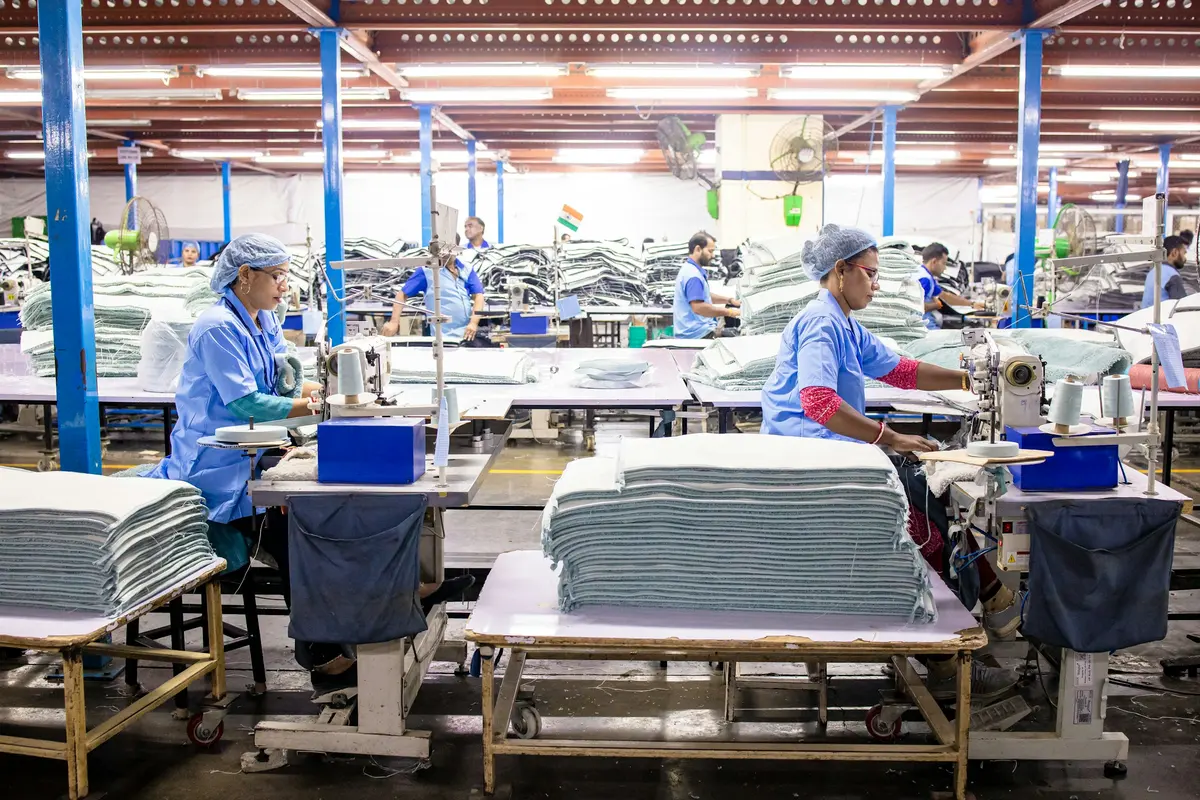 A garment factory floor